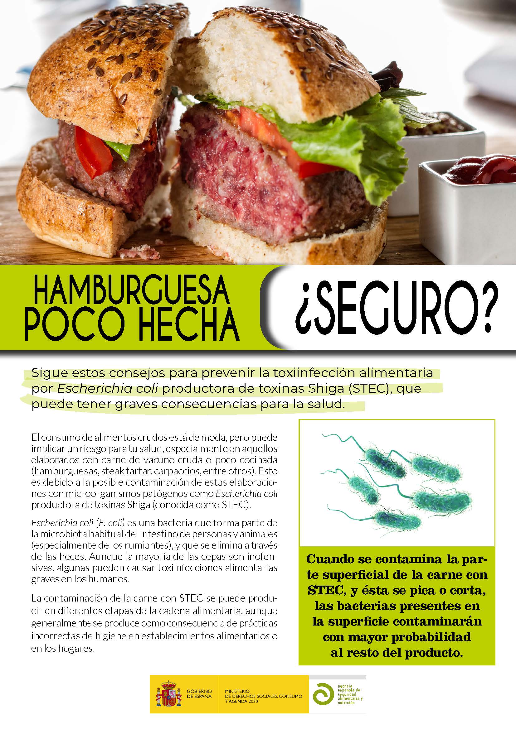 Hamburguesa poco hecha ¿Seguro?