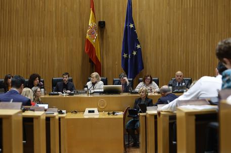 Mesa de la Comisión en el Congreso durante la comparecencia de Pablo Bustinduy